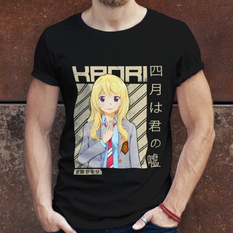 Koszulka męska czarna z nadrukiem " ANIME Kaori"