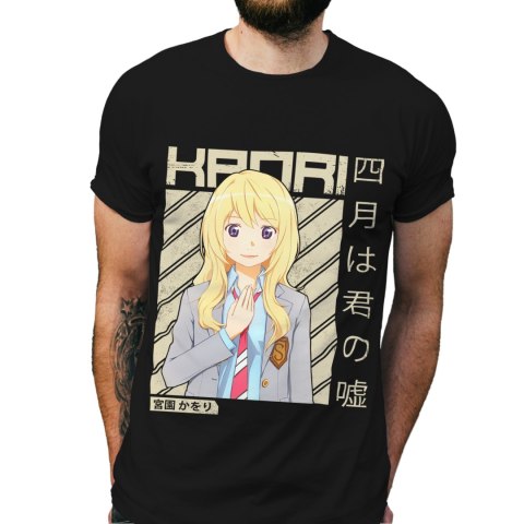 Koszulka męska czarna z nadrukiem " ANIME Kaori"