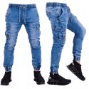 R.32 Dario joggery jeansowe niebieskie bojówki