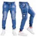 R.32 BORIS joggery jeansowe niebieskie bojówki
