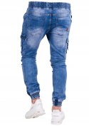 R.33 BORIS joggery jeansowe niebieskie bojówki