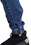 R.30 spodnie joggery jeansowe ściągacze niebieskie