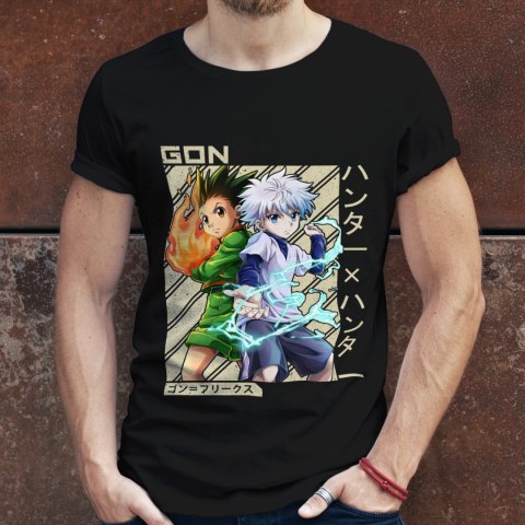 Koszulka męska czarna z nadrukiem " ANIME Hunter X Hunter"