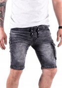 R.25 Spodenki męskie krótkie bojówki jeans Ignazio