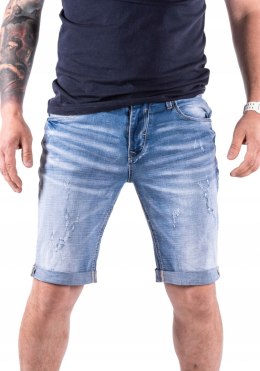 R.31 Spodenki krótkie męskie jeansowe mankiety Achile