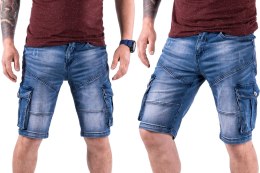 R.33 Spodenki męskie krótkie bojówki jeanso Aggeo