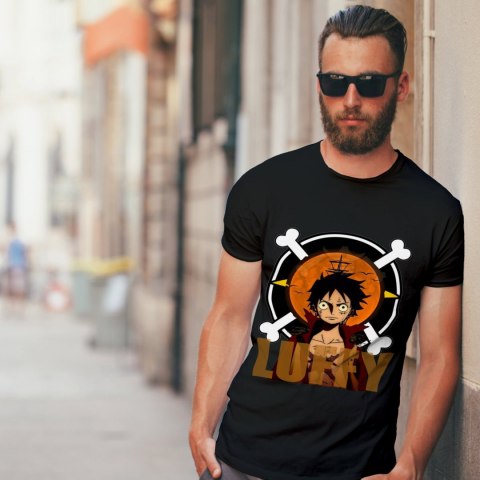 Koszulka męska czarna z nadrukiem " ANIME One Piece"