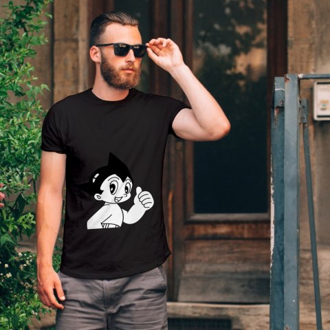 Koszulka męska czarna z nadrukiem " ANIME Astro Boy"