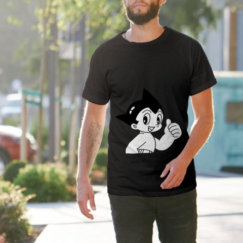 Koszulka męska czarna z nadrukiem " ANIME Astro Boy"