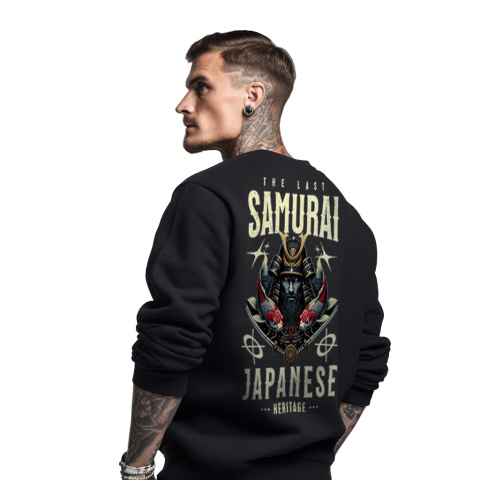 Bluza męska bez kaptura z nadrukiem na plecach "Samurai Japanese"