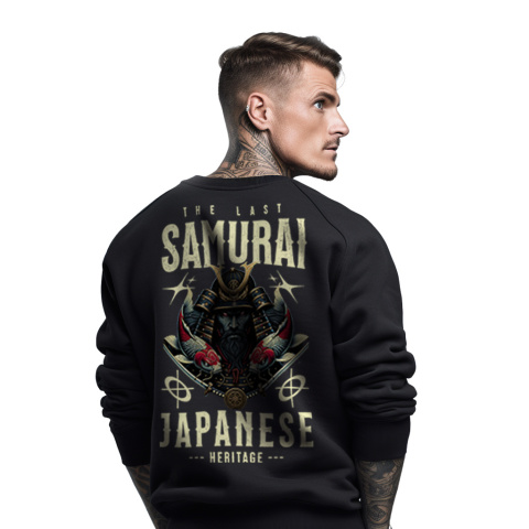 Bluza męska bez kaptura z nadrukiem na plecach "Samurai Japanese"