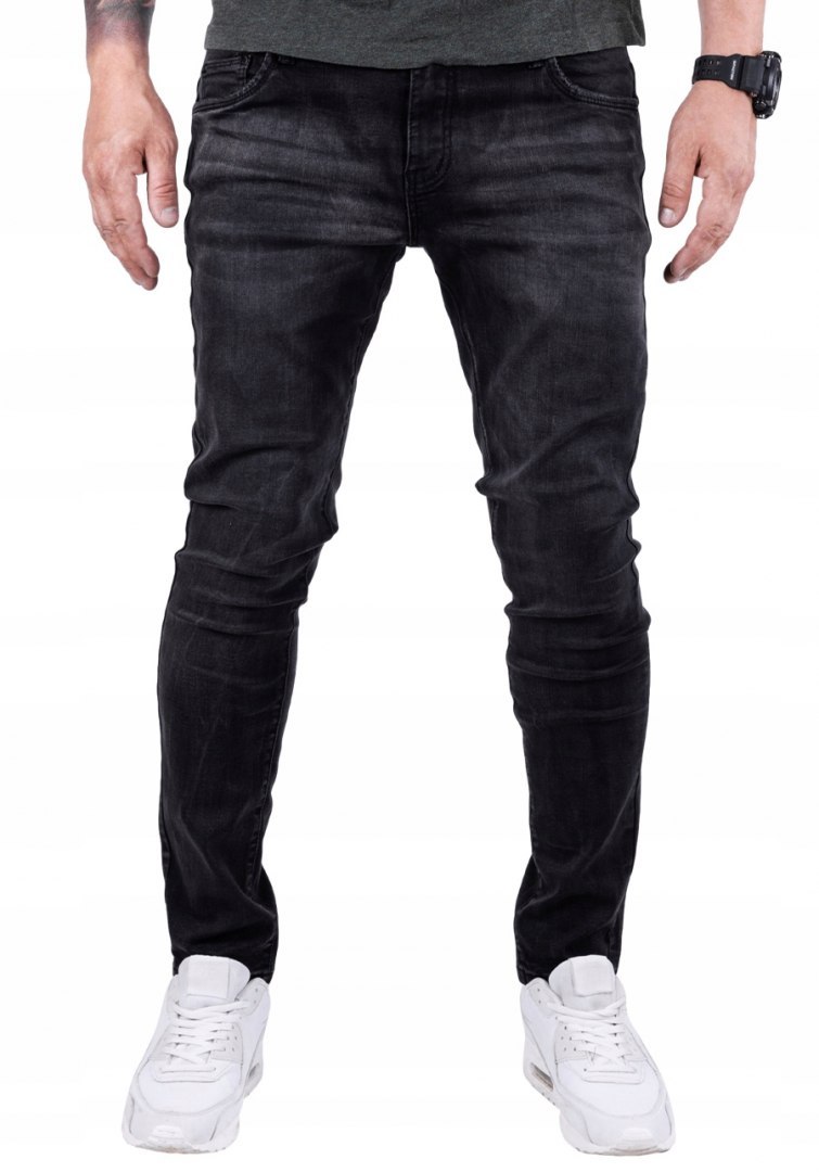 R.30 Spodnie męskie jeansy rurki czarne Jacob