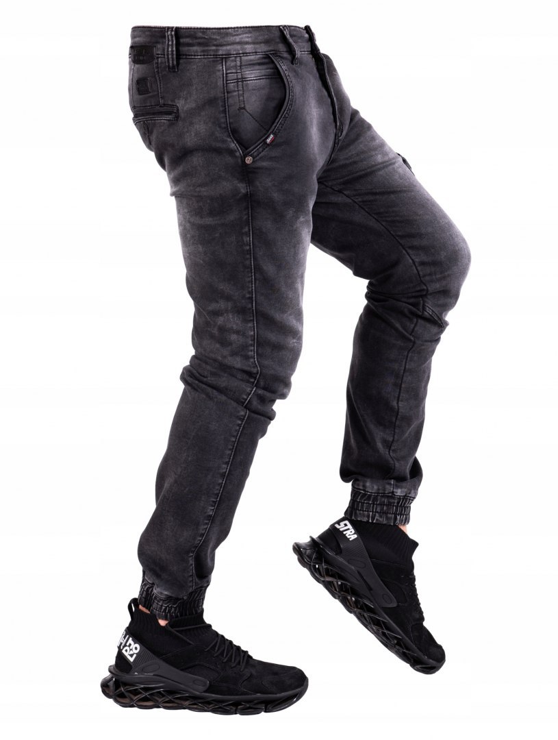 R.32 spodnie JEANSY MĘSKIE joggery czarne Julio
