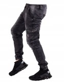 R.35 spodnie JEANSY MĘSKIE joggery czarne Julio