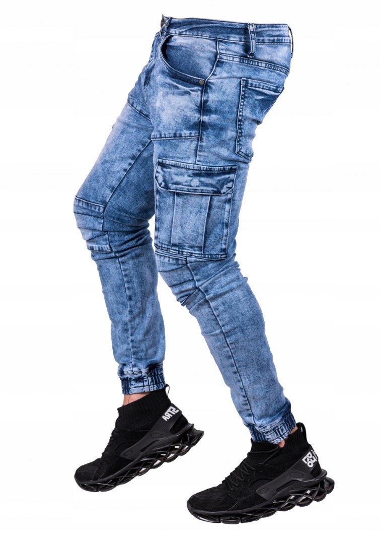 R.31 spodnie męskie JEANSOWE bojówki joggery Rocky