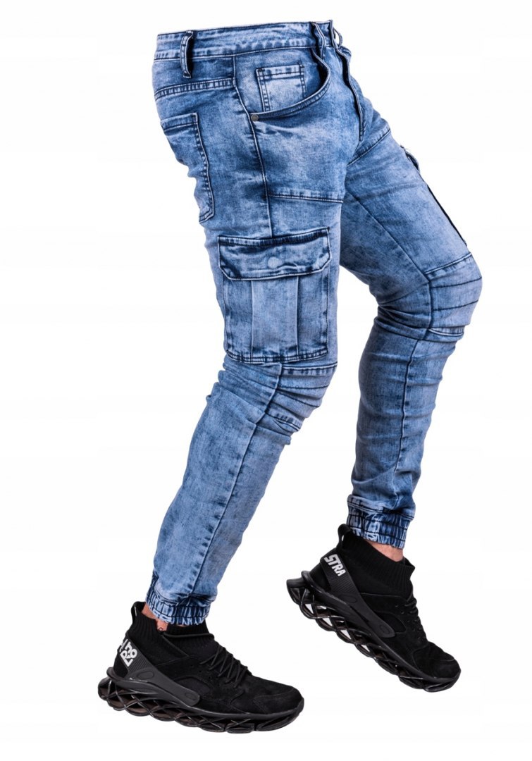 R.35 spodnie męskie JEANSOWE bojówki joggery Rocky
