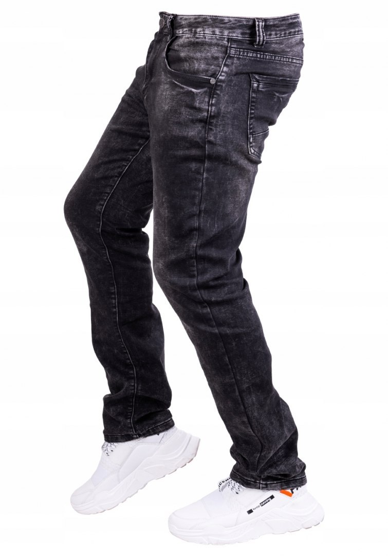 R.36 Spodnie męskie JEANSOWE slimy czarne Giosue