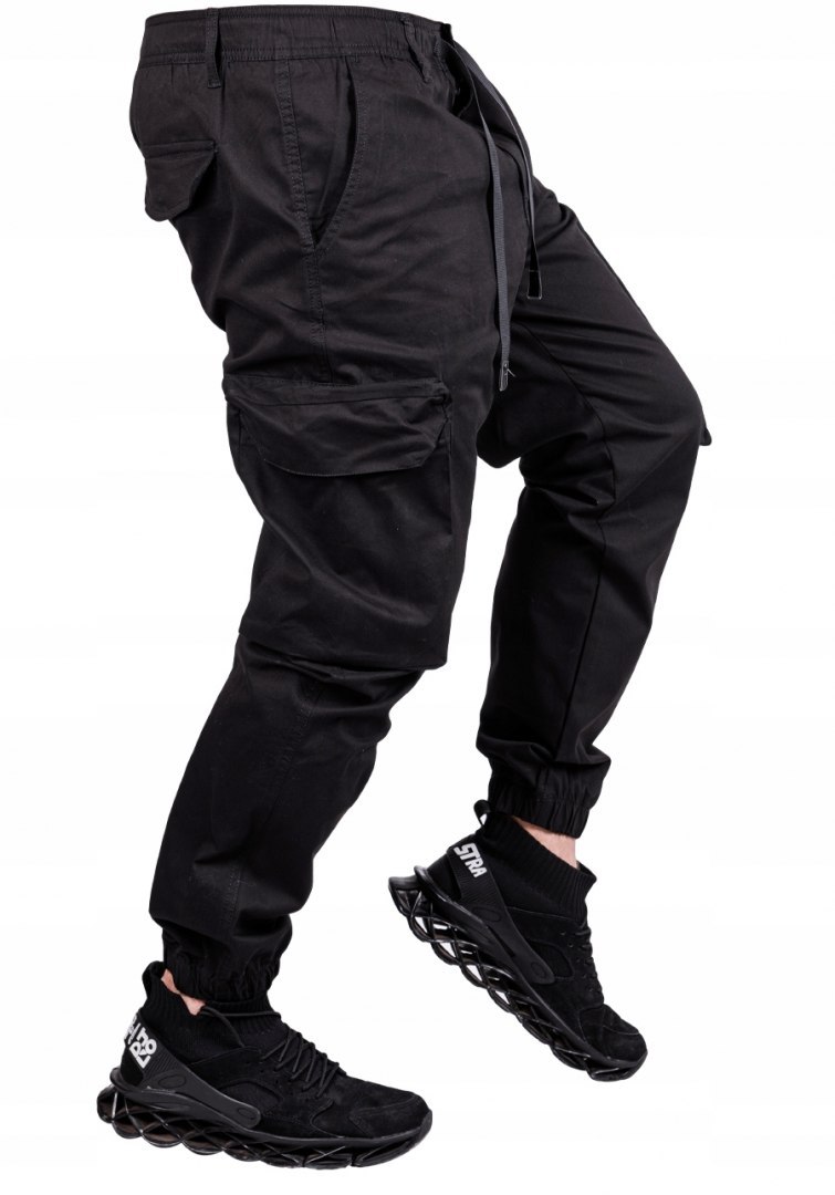 R28 Spodnie męskie joggery materiałowe bojówki Ero