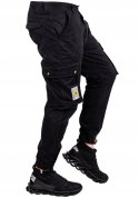 R.34 Spodnie męskie joggery bojówki czarne Elon