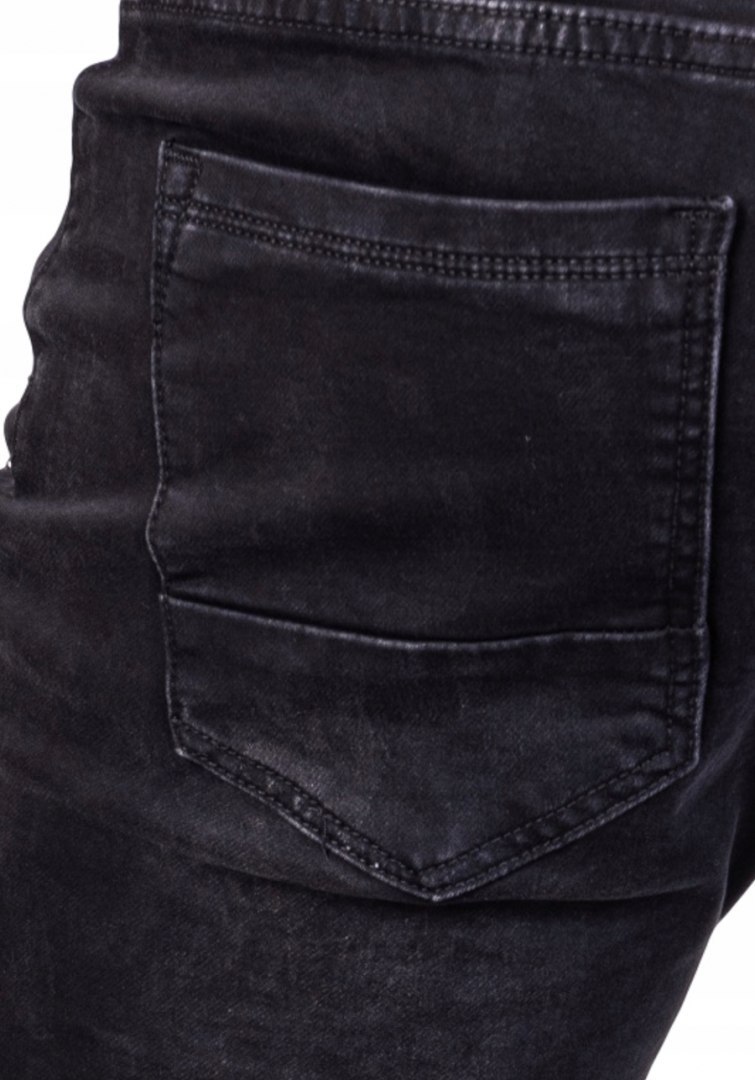 R.37 Spodnie męskie JEANSOWE slimy czarne Godin