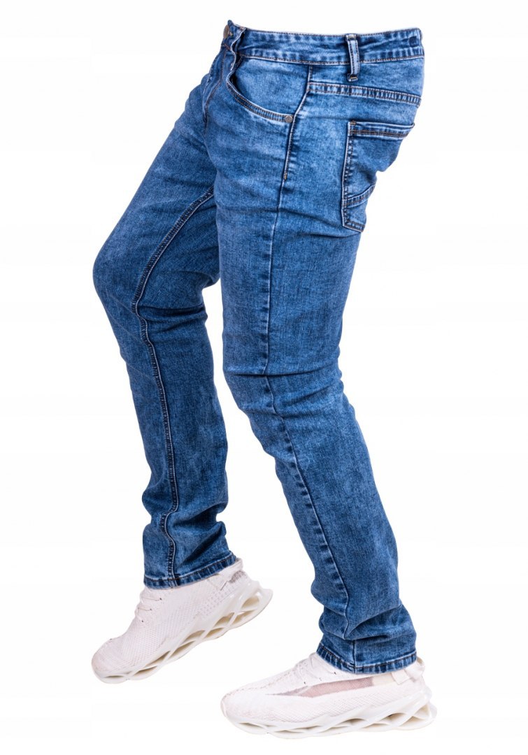 R.35 Spodnie męskie JEANSOWE zwężane slim AZUL