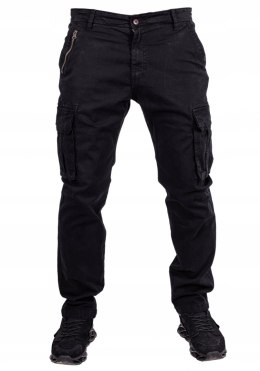 R30 Spodnie BOJÓWKI klasyczne czarne zwężane RAMON