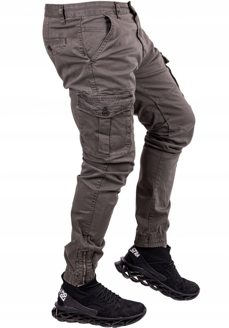 R.32 Spodnie męskie JOGGERY bojówki szare EXOR