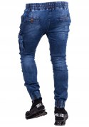 R.38 Spodnie męskie JOGGERY jeansowe slim SALS