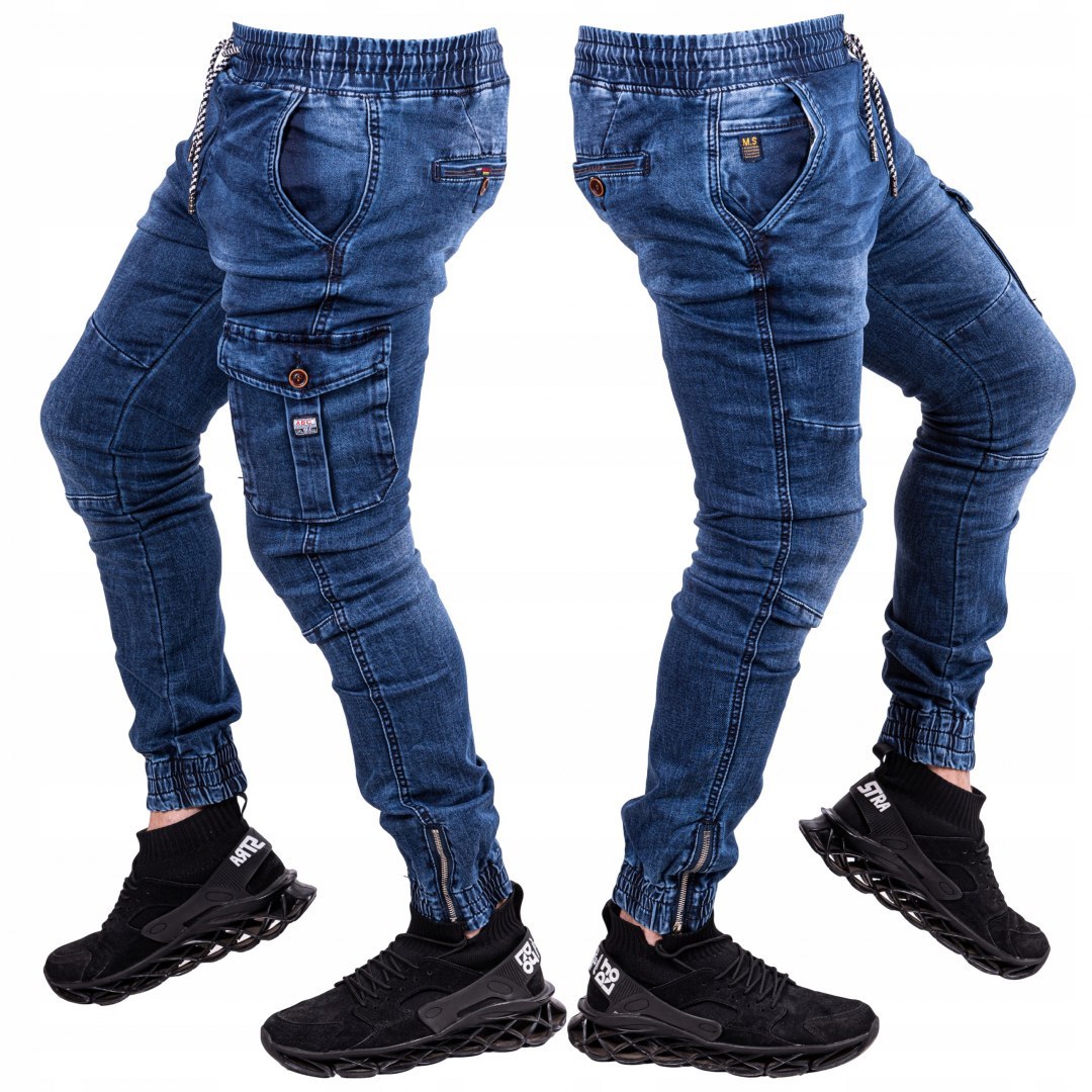 R.42 Spodnie męskie JOGGERY jeansowe slim SALS