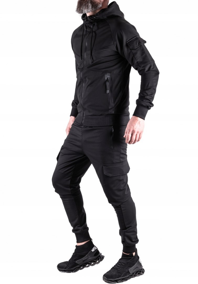 R.XL Dres kompletny czarny SPORTOWY bluza spodnie
