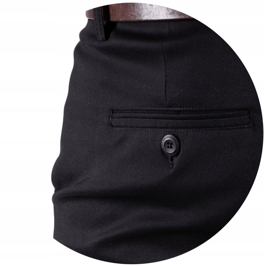 R.35 Spodnie męskie CHINOSY klasyczne czarne GORAN