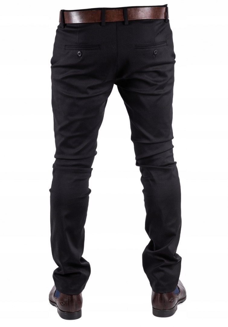 R.36 Spodnie męskie CHINOSY klasyczne czarne GORAN