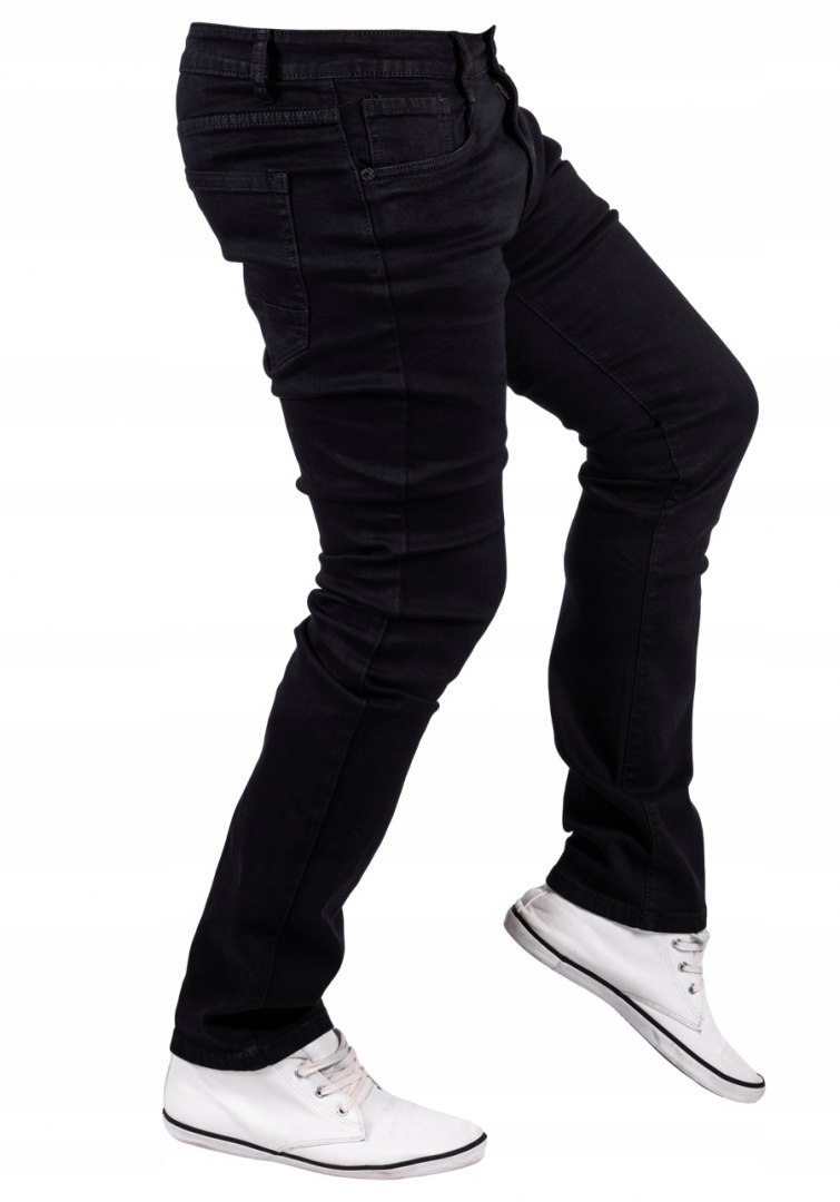 R.31 Spodnie klasyczne JEANSY czarne proste GRETH
