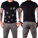 R. S Koszulka bawełniana T-SHIRT czarna STARS