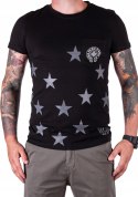R. S Koszulka bawełniana T-SHIRT czarna STARS