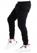 R.30 Spodnie męskie materiałowe jogger black NIELS