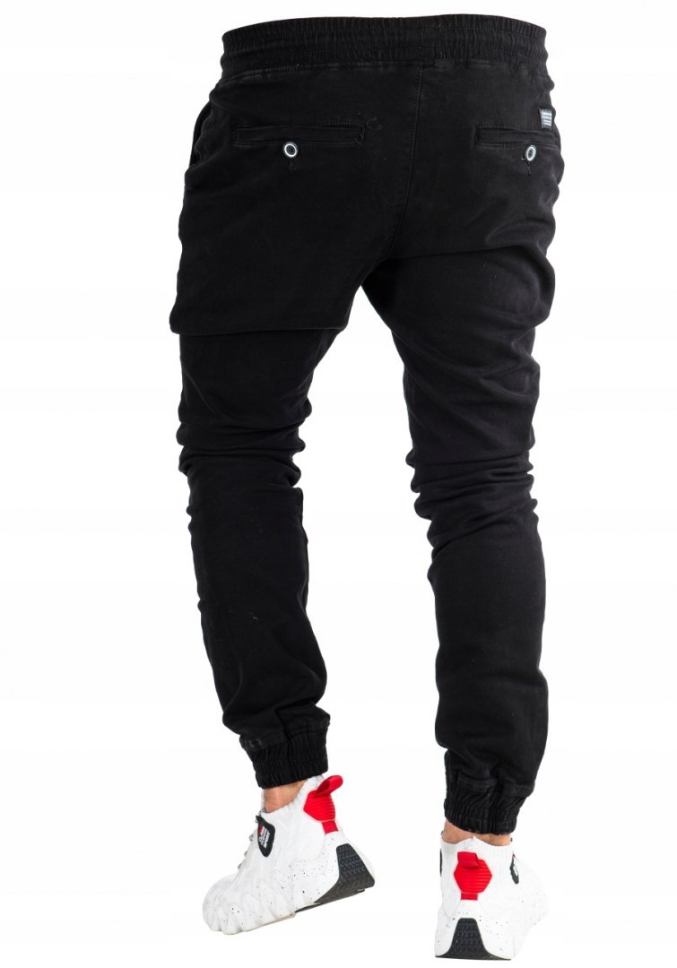 R.32 Spodnie męskie materiałowe jogger black NIELS