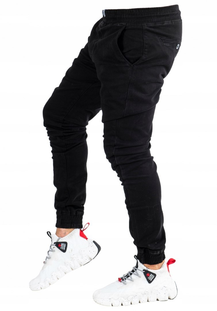 R.34 Spodnie męskie materiałowe jogger black NIELS