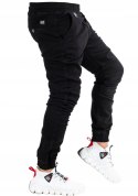R.35 Spodnie męskie materiałowe jogger black NIELS