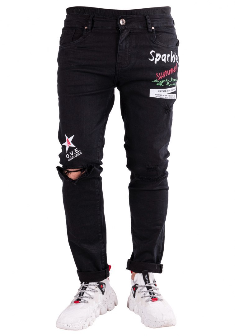 r.30 Spodnie męskie czarne jeansowe FELIPE