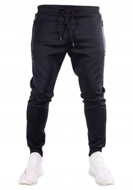 r. 3XL Czarne spodnie dresowe joggery BASSIM