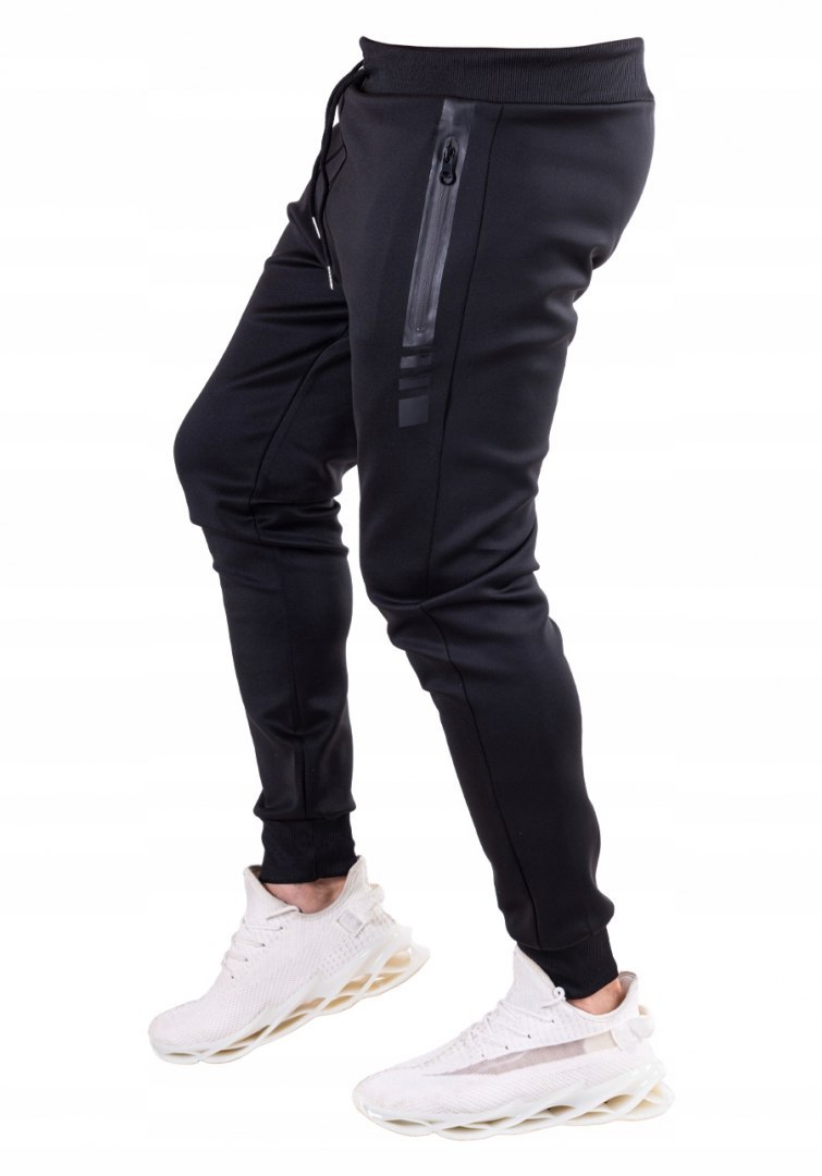 r. XL Czarne spodnie dresowe joggery BASSIM