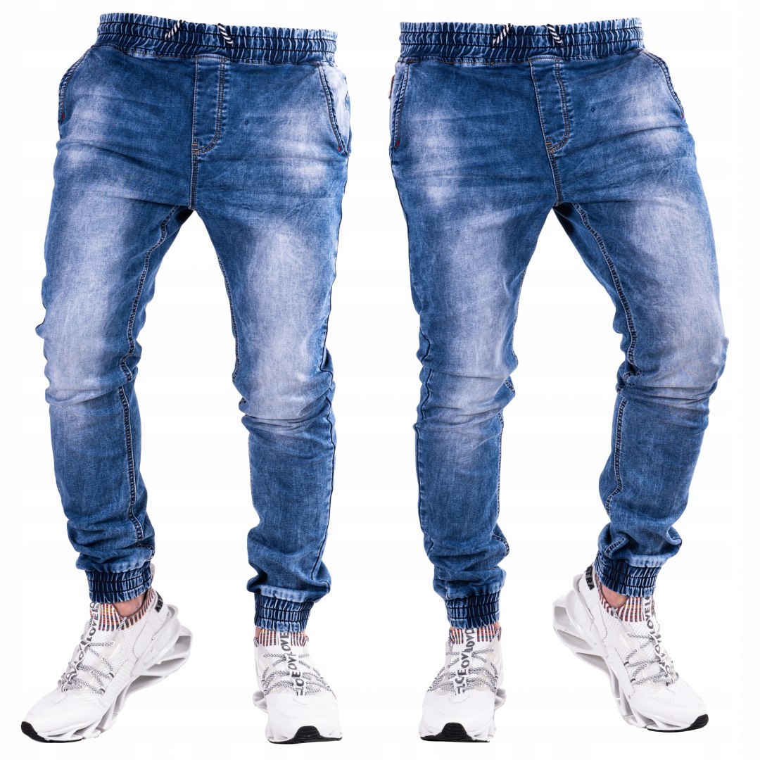 r.35 Spodnie joggery jeansowe męskie AURELE
