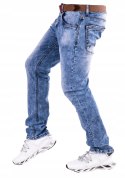 r.36 Spodnie męskie JEANSOWE proste KALLE + pasek