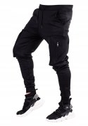r. XXL Czarne spodnie dresowe joggery AUGUSTIN