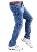 r.36 Spodnie męskie JEANSOWE proste REMO + pasek
