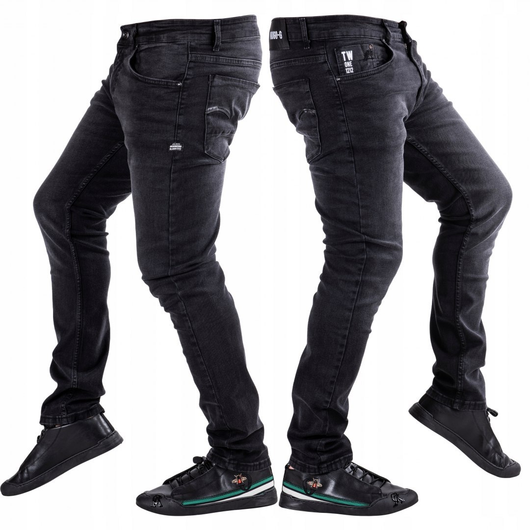 R.30 Spodnie męskie czarne jeansowe CHARLIE