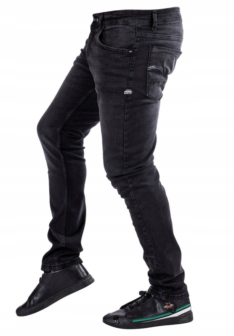 R.34 Spodnie męskie czarne jeansowe CHARLIE