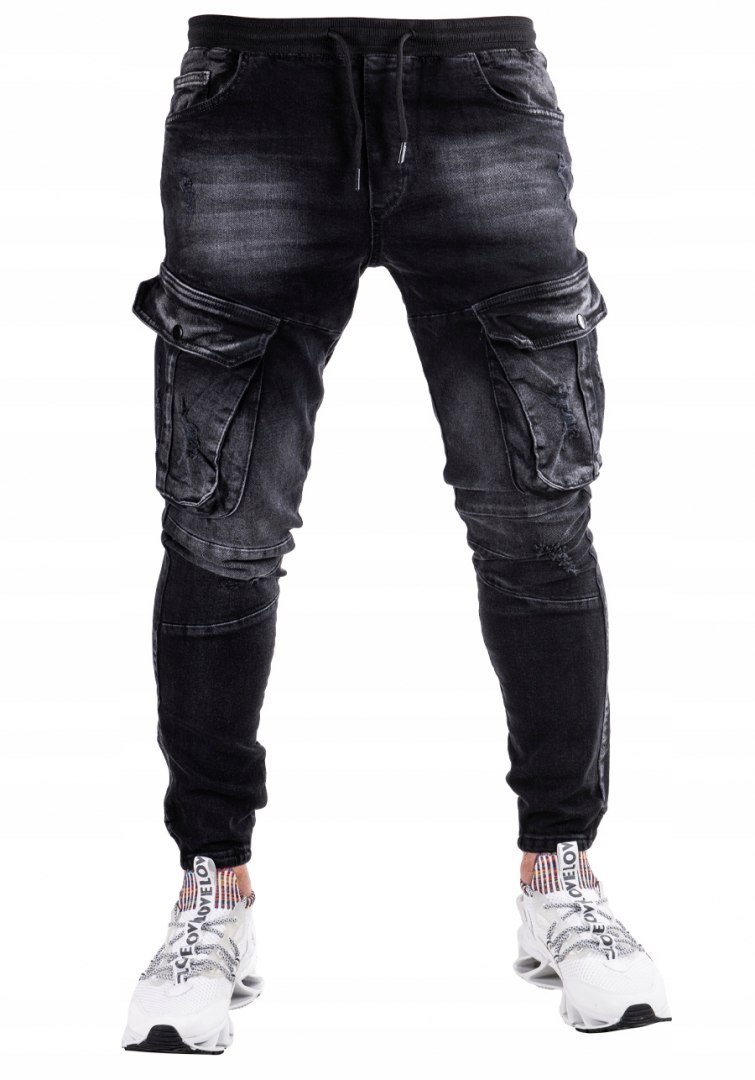 R.30 Spodnie męskie jeans JOGGERY bojówki MAISSA
