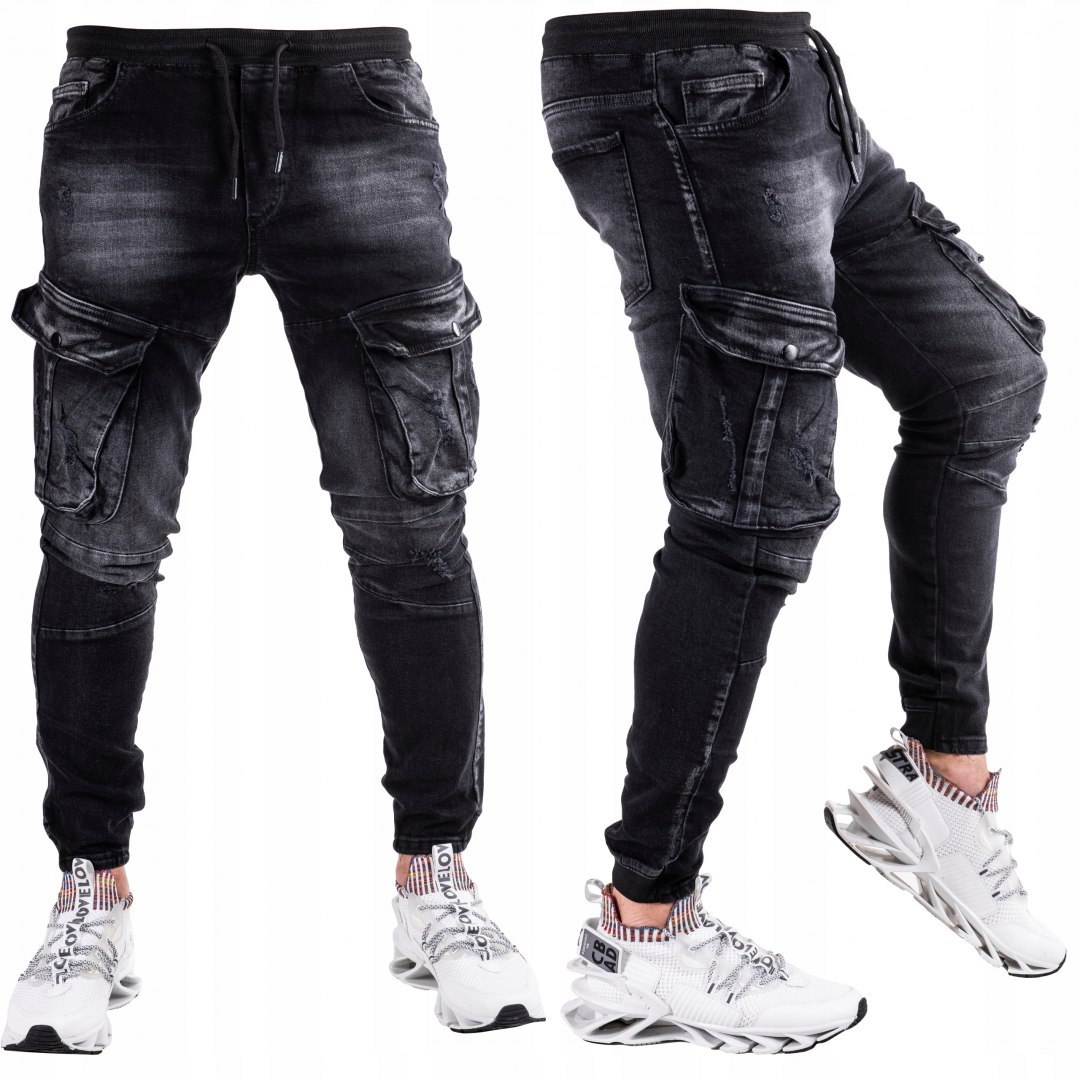 R.31 Spodnie męskie jeans JOGGERY bojówki MAISSA